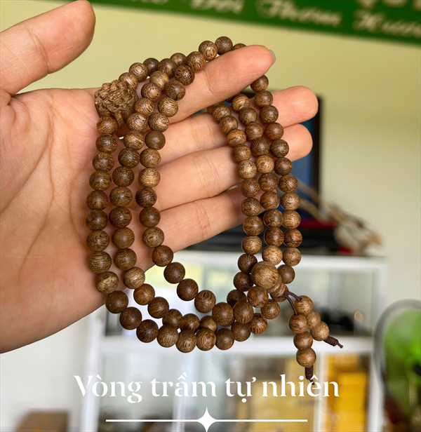 Vòng trầm hương 108 hạt 4ly trầm tốc kiến 
